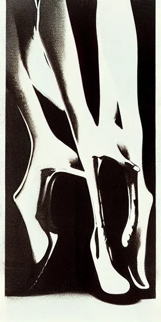 Prompt: Polish movie poster for a horror film titled 'LEGS', hi-res scan, 1993