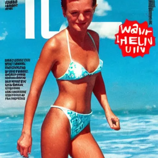 Image similar to Walter White on the cover of Swimsuit Illustrated (1989)