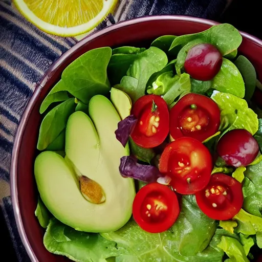 Prompt: nikocado avocado eating a bowl of salad, highly detailed, 4 k, hd, close up, cinematic, ultra hd