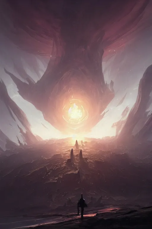 Image similar to eldritch god looking at earth, larger than earth, huge, towering, gigantic, high octane, 8 k, digital art, magic the gathering, mtg, by greg rutkowski, trending on artstation