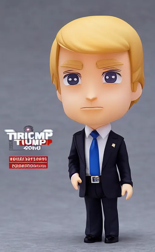 Prompt: one donald trump nendoroid, well - designed, chibi, realistic lighting