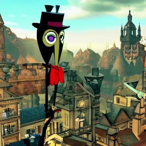 Image similar to a still of from the movie mary poppins crossover with the game the legend of zelda : majora's mask