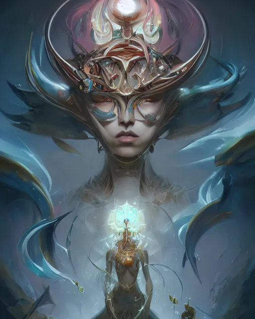 Image similar to portrait of a beautiful supernatural biomechanical emanation, by pete mohrbacher and artgerm and wlop, digital art, highly detailed, intricate, fantasy, mystical, sharp focus, Trending on Artstation HQ, deviantart, unreal engine 5, 4K UHD image