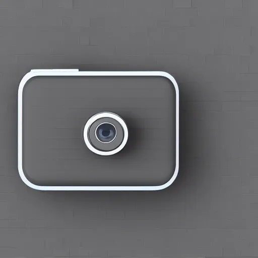 Prompt: Very tiny camera icon, iOS emoji, 3D clay render, 4k UHD, white background, isometric top down left view, diffuse lighting