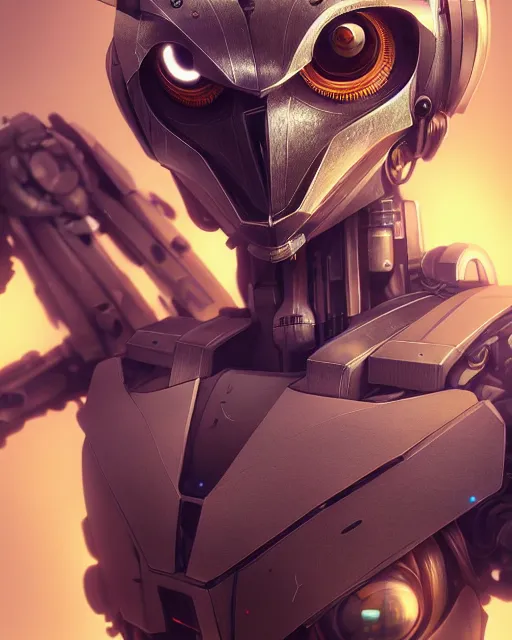 Image similar to mecha male owl portrait, cyborg, intricate mechanical body, robot eyes, hyper realistic 3 d render by ilya kuvshinov, jonas roscinas, peter mohrbacher, greg rutkowski, ryohei hase, dramatic lighting, intricate, highly detailed, sharp focus, luminous, unreal engine, blender, artstation, masterpiece, ray tracing