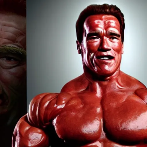 Prompt: arnold schwarzenegger as the baconator