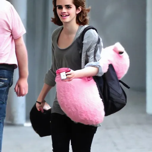 Prompt: yogurt monster, emma watson