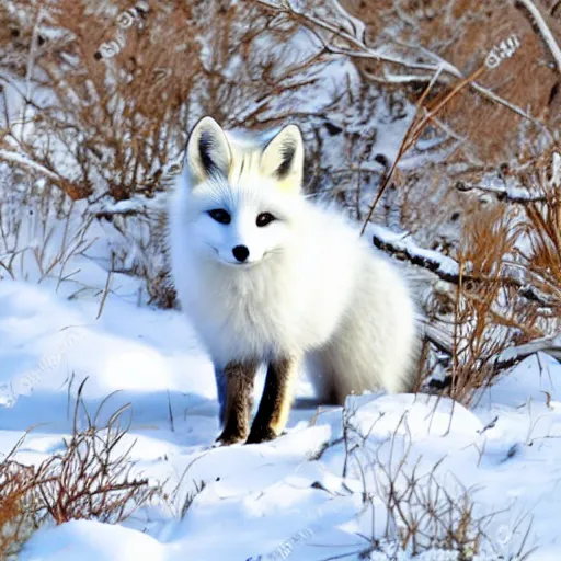 Image similar to cute white fox in the snow