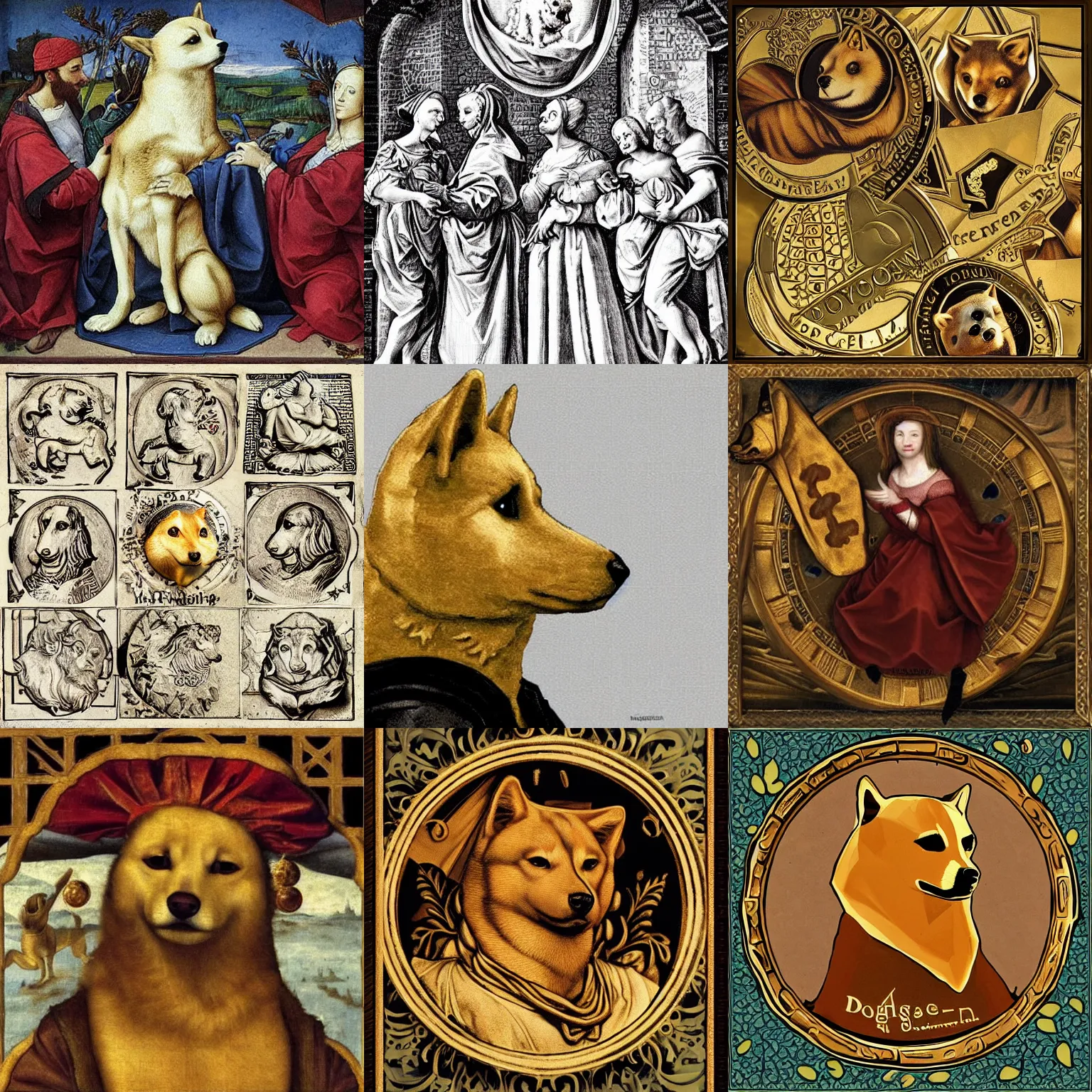 Prompt: dogecoin. renaissance style