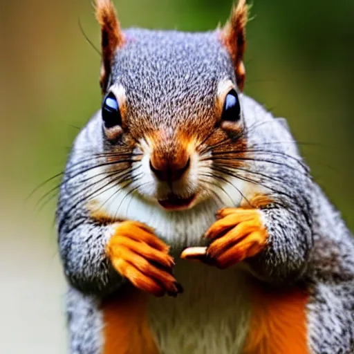 Prompt: a squirrel with a simpsons overbite
