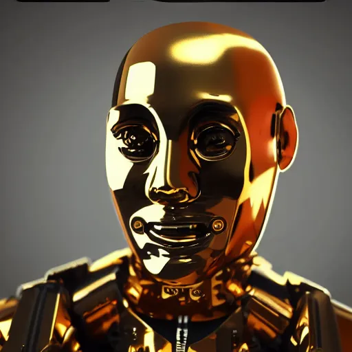 Image similar to hiphop gangsta robot, gold mouth, led screens, expressive, photo realistic, dramatic cinematic lighting, octane render, 4 k, ultra detailed