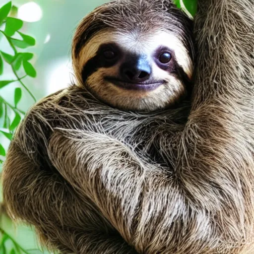 Image similar to a sloth hugging his turtle friend