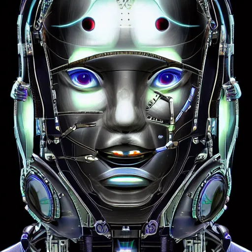 Image similar to a highly detailed symmetrical portrait of a cybernetic lifeform