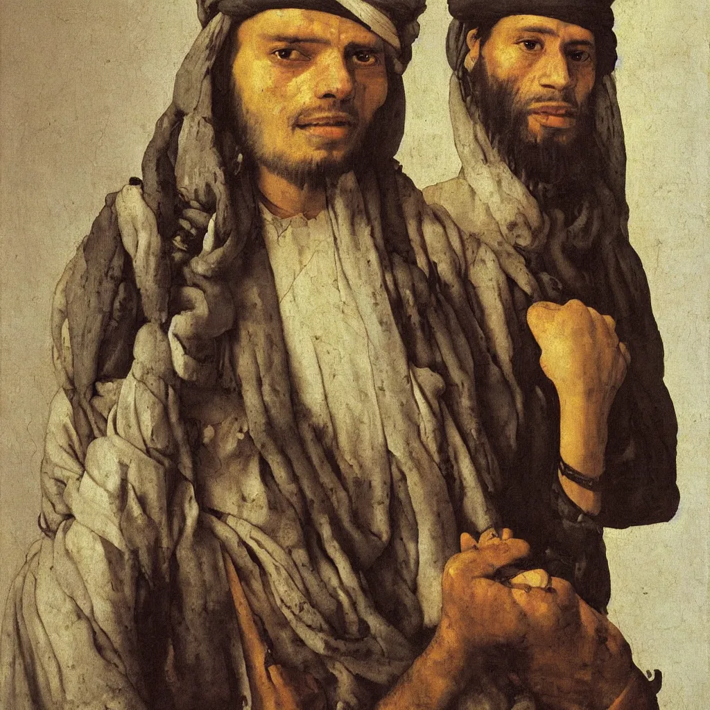 Prompt: taliban portrait by johannes vermeer