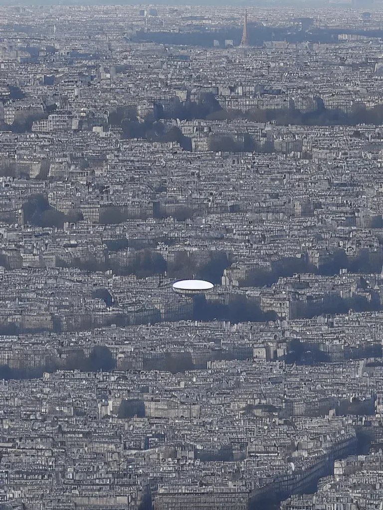 Prompt: ufo flying over paris, realistic footage, natural lighting, realistic, sharp focus, very detailed, news feed