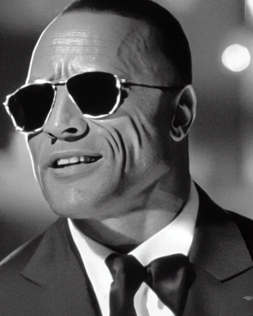 Image similar to film still close up shot of dwayne johnson in the movie the blues brothers. photographic, photography