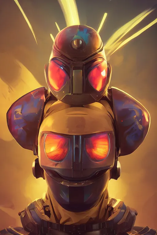 Image similar to epic mask helmet robot ninja portrait stylized as fornite style game design fanart by concept artist gervasio canda, behance hd by jesper ejsing, by rhads, makoto shinkai and lois van baarle, ilya kuvshinov, rossdraws global illumination radiating a glowing aura global illumination ray tracing hdr render in unreal engine 5