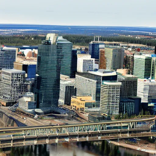 Prompt: Picture of Edmonton City Center