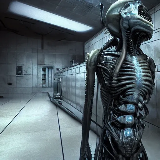 Prompt: film still of saul goodman in aliens, unreal engine, uhd, by hr giger