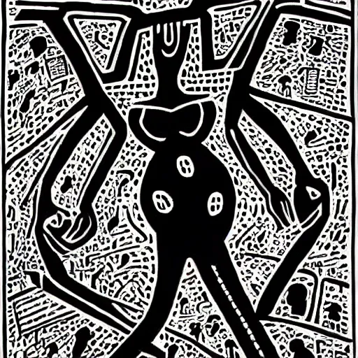 Prompt: a black woman, pregnant, by keith harring, intricate details, colorful, happy, bright