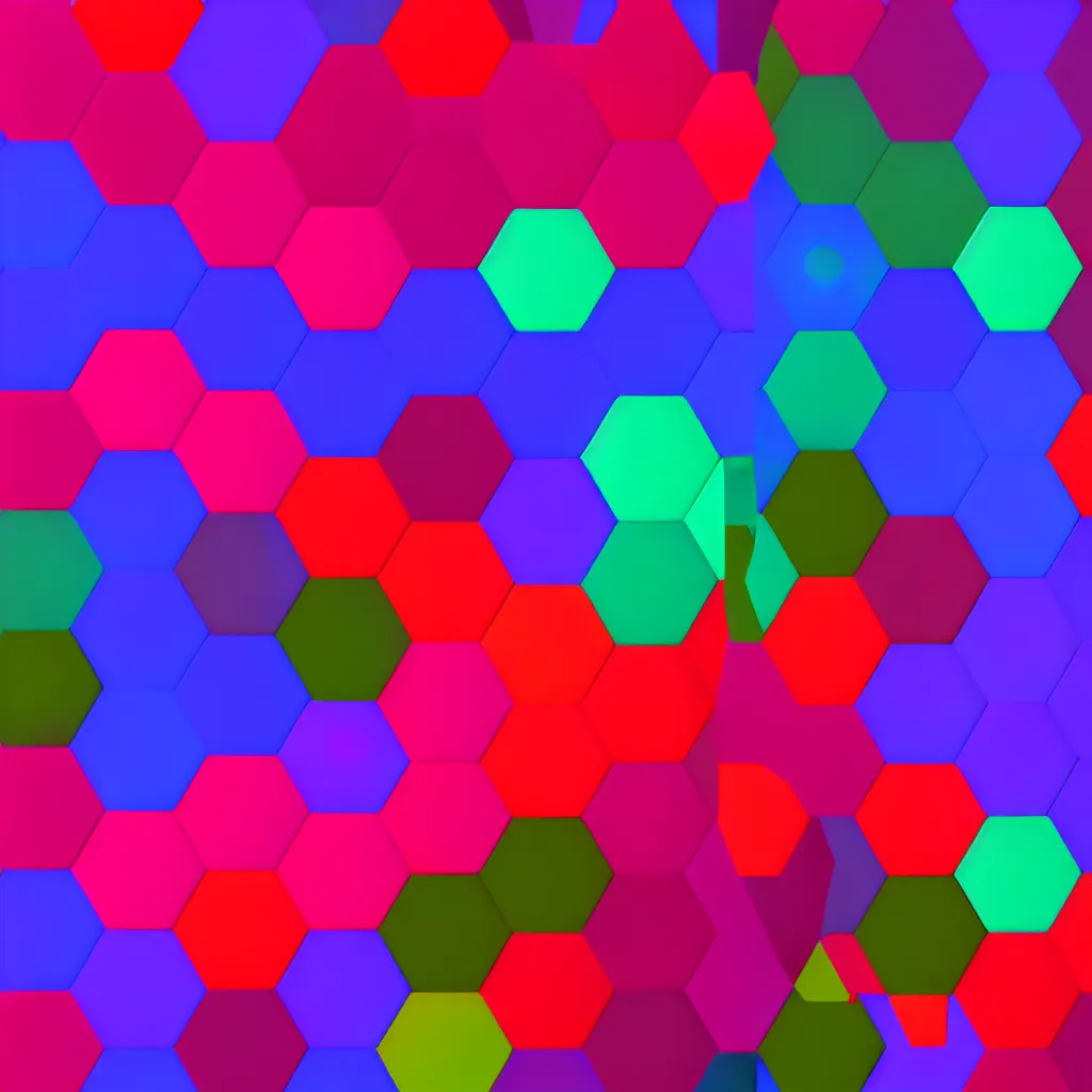 Prompt: max chroma digital technical color design by max chroma color on artstation hcwb color wheel hwb color wheel hexagon spiral design interlocking halftones by max chroma in the style of max chroma by max chroma