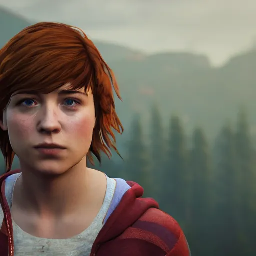 Image similar to jessie buckley in life is strange, highly detailed, high quality, hd, 4 k, 8 k, canon 3 0 0 mm, professional photographer, 4 0 mp, lifelike, top - rated, award winning