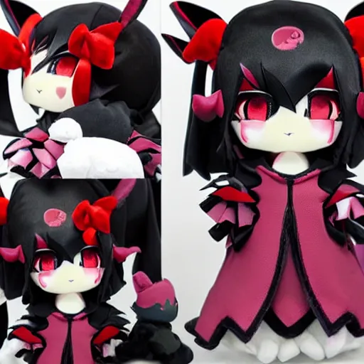 Prompt: cute fumo plush of the dark shadowy group which pulls the strings from the shadows, secret leader girl
