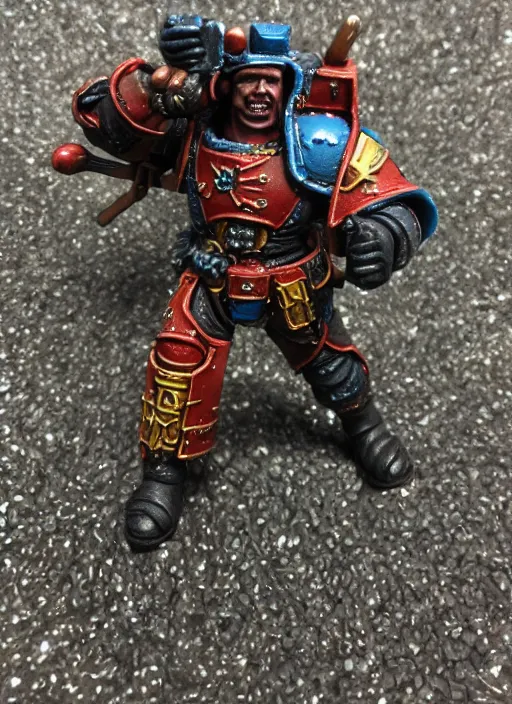 Prompt: 8 0 mm resin detailed miniature of a drunk warhammer 4 0 k space marine removing his armor, product introduction photos, 4 k, full body,