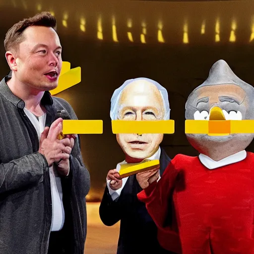 Prompt: jeff bezo elon musk and billy gates swimming in a pool of gold coins like scrooge mcduck