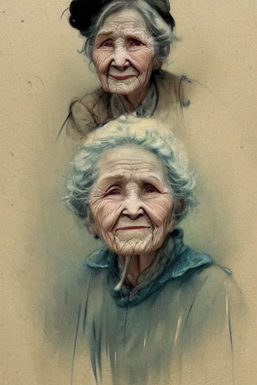 Prompt: ( ( ( ( ( 1 9 5 0 s retro future face portrait of an old woman. muted colors. ) ) ) ) ) by jean - baptiste monge!!!!!!!!!!!!!!!!!!!!!!!!!!!!!!