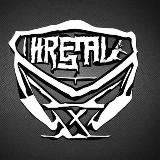 Prompt: black and white logo for a heavy metal band