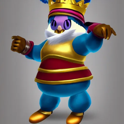 Image similar to king dedede league of legends character art. katherine'suqling'su style. digital illustration. hyper realistic. high quality. high resolution. 4 k. dynamic lighting. highly detailed. sharp focus. non blurry. smooth.