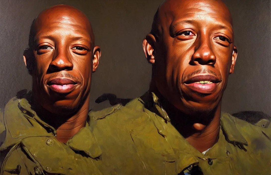 Image similar to portrait of ian wright!!!!!!!!!!!!!!!!!!!!!!!!!!!, detailed face, detailed painting, epic lighting, by ilya repin, phil hale and kent williams