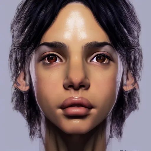 Image similar to hyperrealistic portrait of beautiful mixed race woman, photo realistic, symmetrical, dynamic lighting, artstation, poster, volumetric lighting, very detailed face, 4 k, award winning