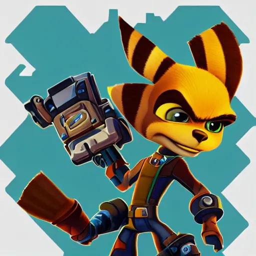 Prompt: Ratchet and Clank, Pixel Art, artstation