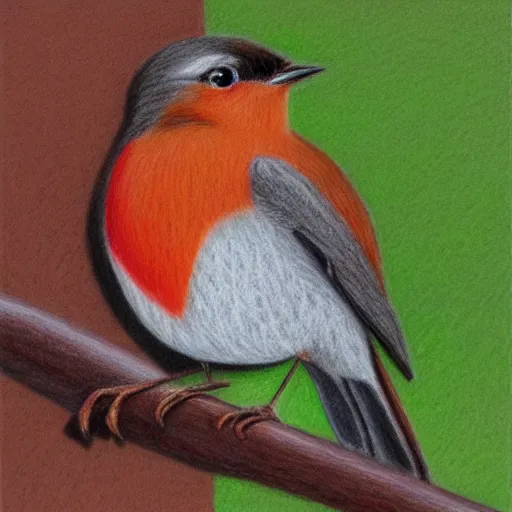 Image similar to a color pencil drawing of a robin bird by ana maria martinez jaramillo, pastel color, wingspan, high quality, artstation, 4 k, realism, photorealism, fine art