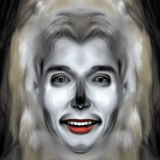 Image similar to smiling ghost portrait, digital art