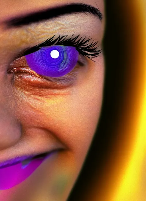 Image similar to macro human iris!, happy smiling human iris, centered thin ring iris textures, eyelashes, advanced art, art styles mix, from wikipedia, wet eye relections, hd macro photograph, montage