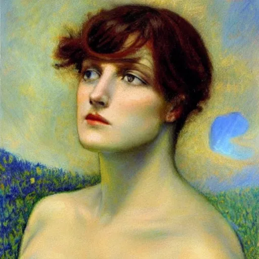 Prompt: painting of Eve in 1901, Romanticism