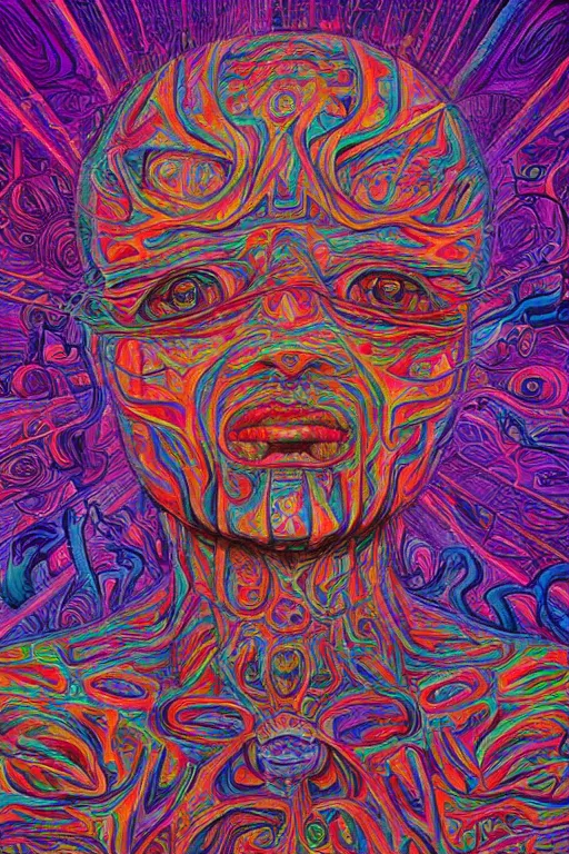 Image similar to the mind on lsd, 4 k award winning alex grey, artstation