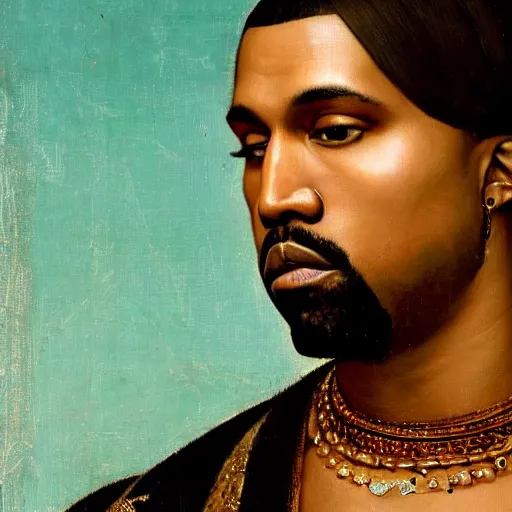 Image similar to A Renaissance portrait painting of Kanye West