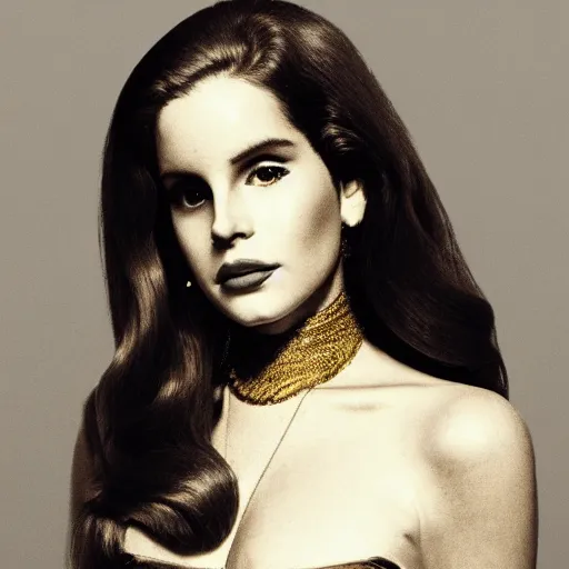 Image similar to golden statue of lana del rey