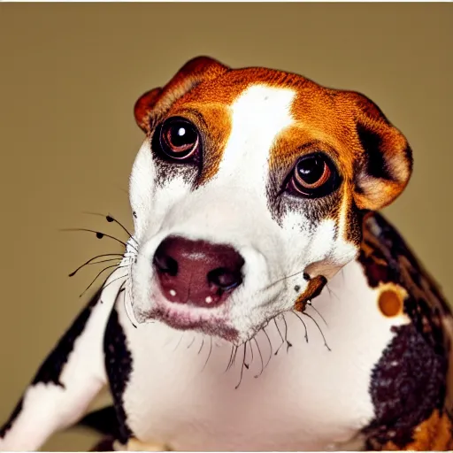 Image similar to a portrait photo of dog frog rabbit gecko, award winning photography, 5 0 mm