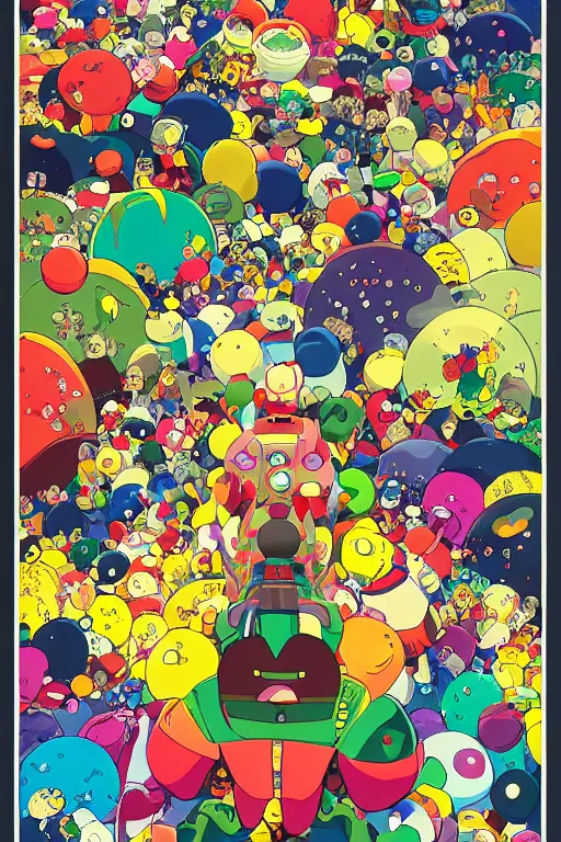 Prompt: Movie poster of Katamari Damacy, Highly Detailed, Dramatic, A master piece of storytelling, created by Hideaki Anno + Katsuhiro Otomo +Rumiko Takahashi 8k, hd, high resolution print