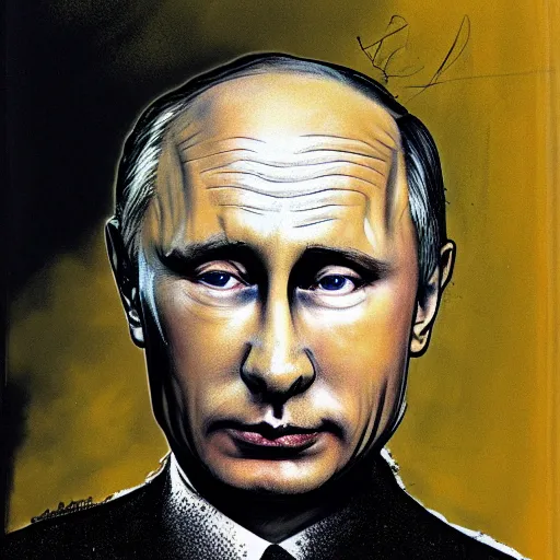 Image similar to a portrait of putin by ralph steadman, ultra 4 k