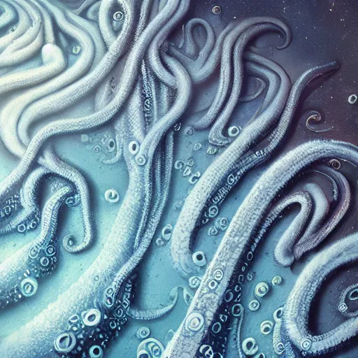 Image similar to tentacles covering earth, shot from space, space, sci - fi, twisted tentacles, amazing 4 k high quality digital art, trending on artstation, award - winning