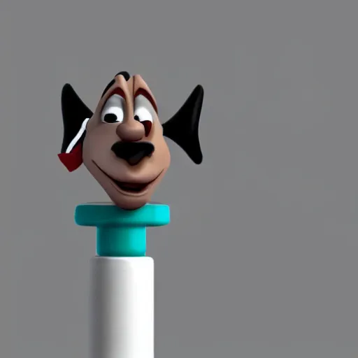 Prompt: A sly face on a syringe that came to life, like a cartoon character