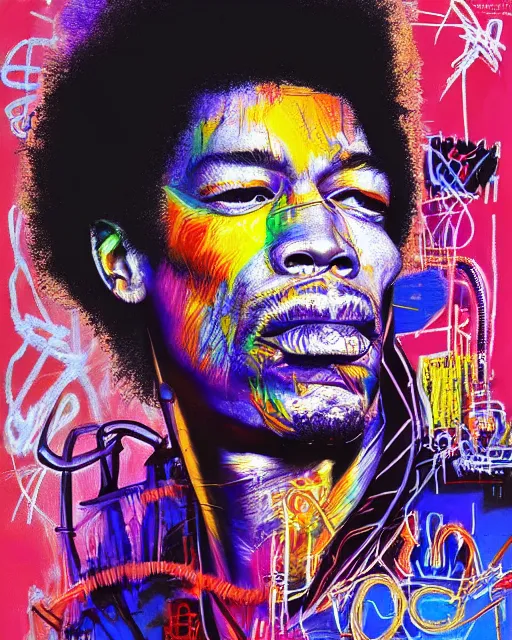 a cyberpunk portrait of a jimi hendrix by jean - | Stable Diffusion ...