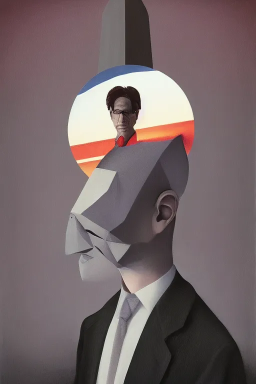 Prompt: Satoshi Nakamoto wearing oculus and Monero over his head, Edward Hopper and James Gilleard, Zdzislaw Beksisnski, highly detailed