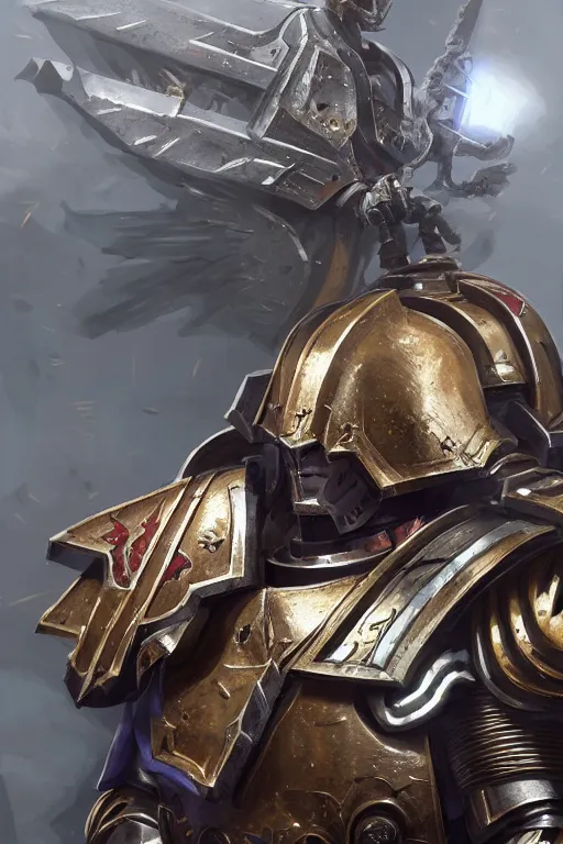 Image similar to armor portrait heros warhammer 4 0 k horus heresy fanart - the primarchs emperor by johannes helgeson animated with vfx concept artist & illustrator global illumination ray tracing hdr fanart arstation zbrush central hardmesh 8 k octane renderer comics stylized